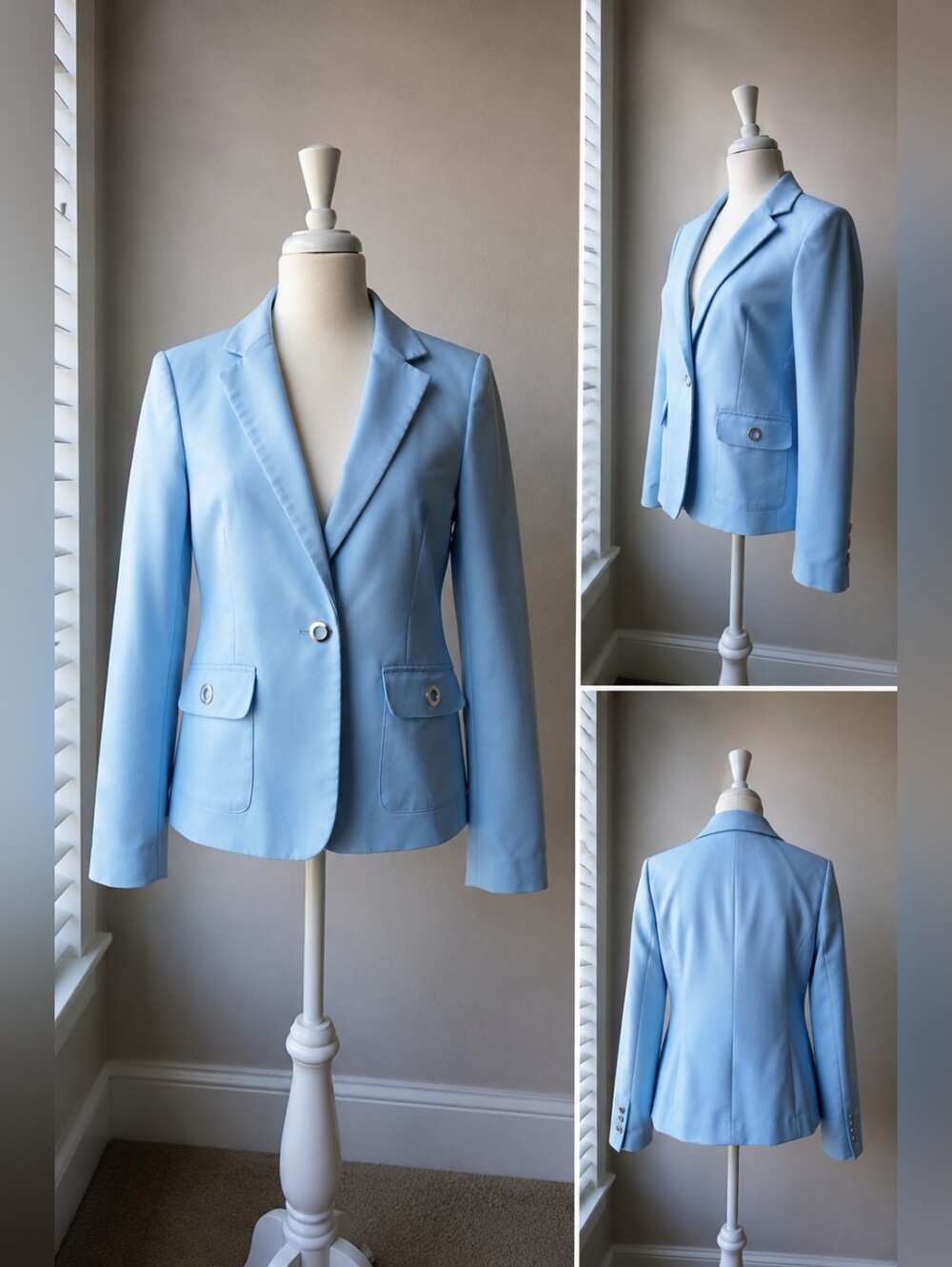Calvin Klein Light Blue Blazer – Women’s Size 4 💙